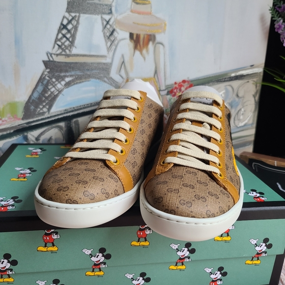 GUCCI Ace GG Supreme Canvas Sneakers With Mickey Mouse unisex - Picture 9 of 10